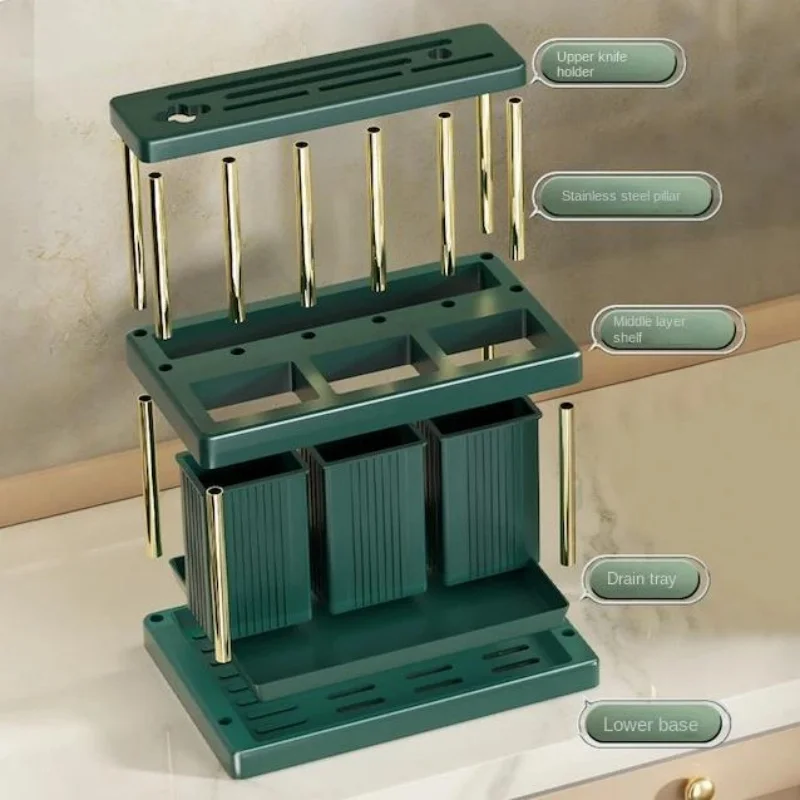 Kitchen Tabletop Storage Rack Knife Fork Chopstick Organizer Holder Exquisite Drain Basket Stand For Kitchen Utensils Tablewares