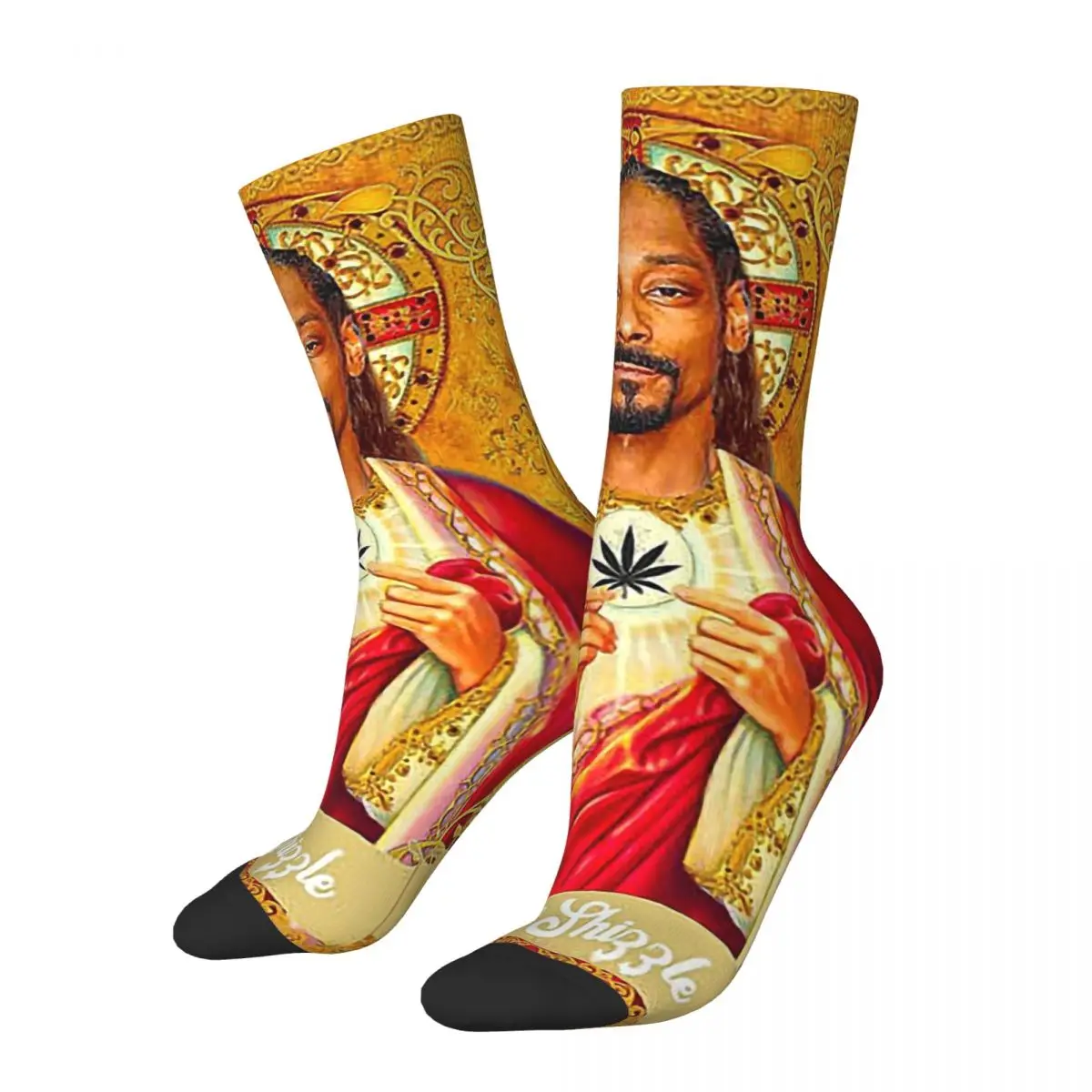 Saint Jesus Snoop Dogg Unisex Winter Socks Hip Hop Happy Socks Street Style Crazy Sock