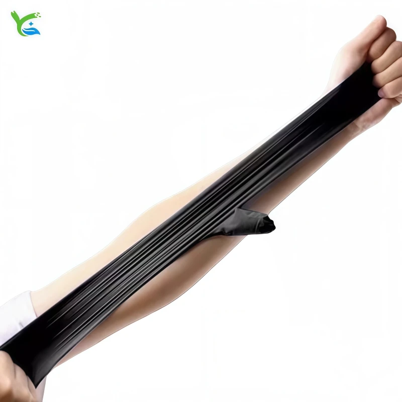 Disposable composite nitrile PVC gloves black thickened durable suitable for beauty catering household use protective gloves