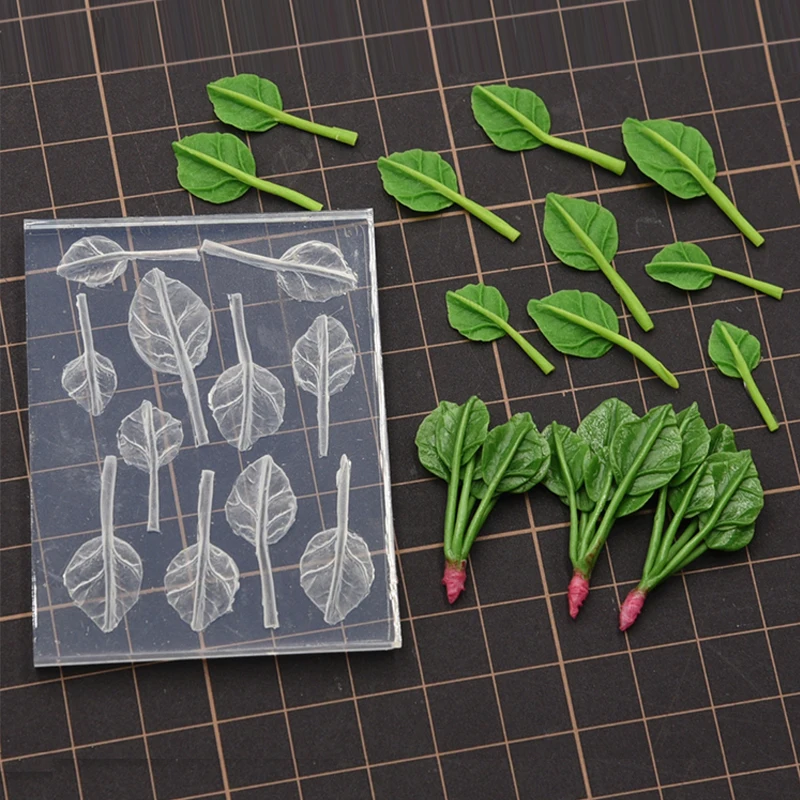 Мини-шпинат, силиконовая форма, керамическая глина, ожидаемые формы «сделай сам»