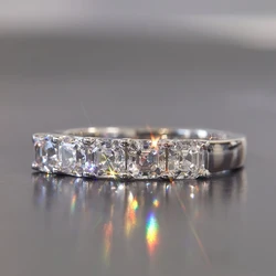 Huitan Simple Style Square Zirconia Rings Women Versatile Fashion Accessories for Engagement Women Daily Wearable Finger Jewelry