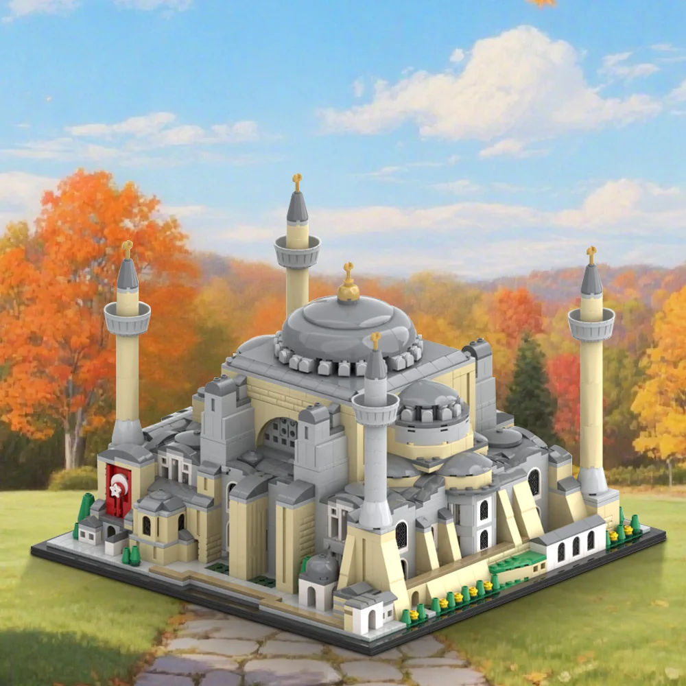 Gobricks MOC-219881 Hagia Sophia Klocki Konstrukcyjne Widok Miasta Zamek Architektura Cegły DIY Zabawka do Składania dla Dzieci Prezent