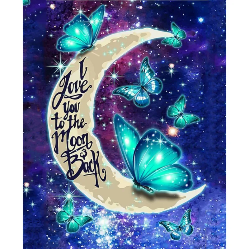 

Full Square Round Drill 5D DIY Diamond Painting Love You To The Moon and Back Home Decoration for Childrens Bedroom or Nursery