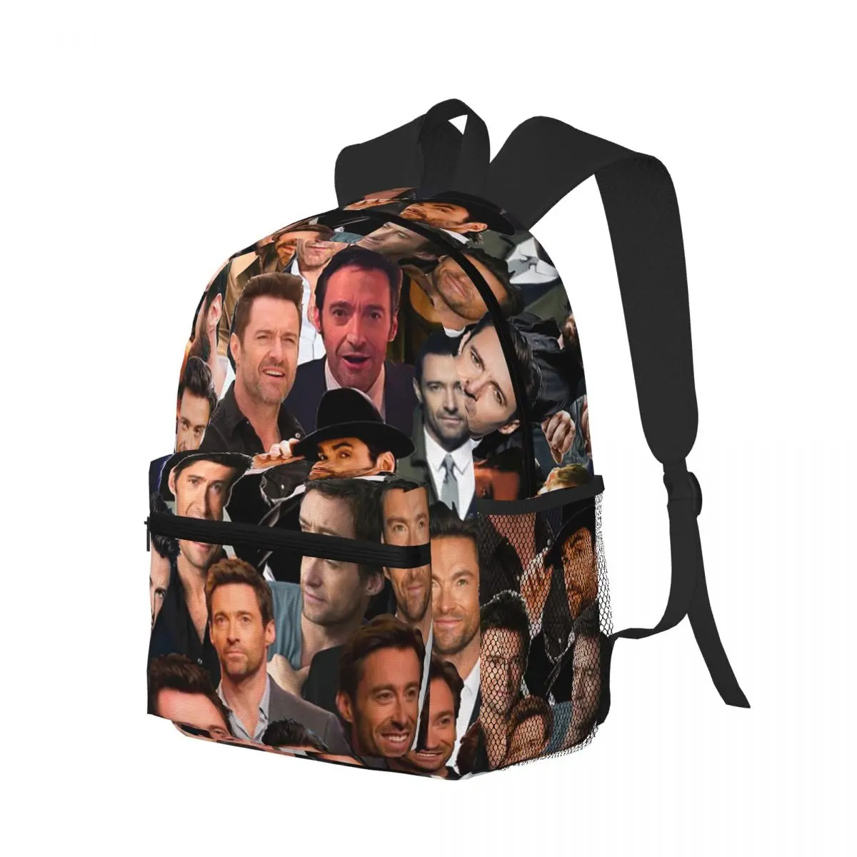 Hugh Jackman Photo Collage Student Backpack School Bag Hiking Travel Daypack for Men Women Bookbag Shoulder Bags