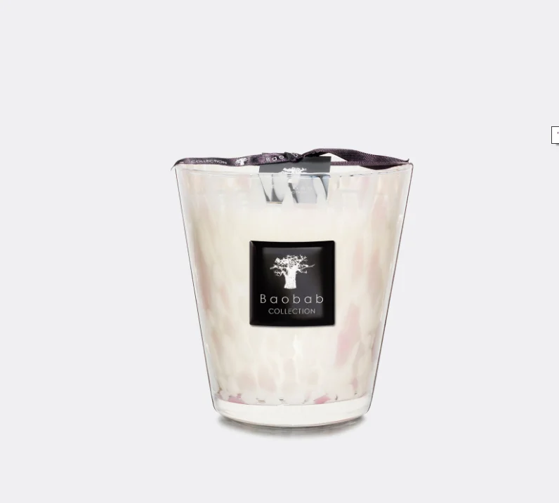 

'Pearls White' candle, medium Baobab Collection