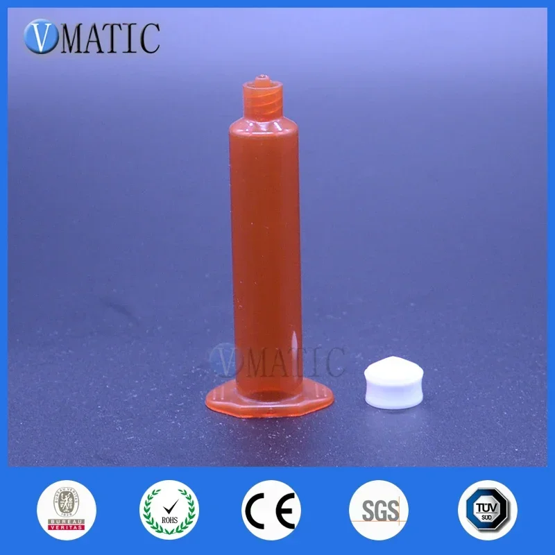 Free Shipping 30 Cc Ml Us Style Amber Color Plastic Glue Dispensing Pneumatic Syringes Barrel With Piston