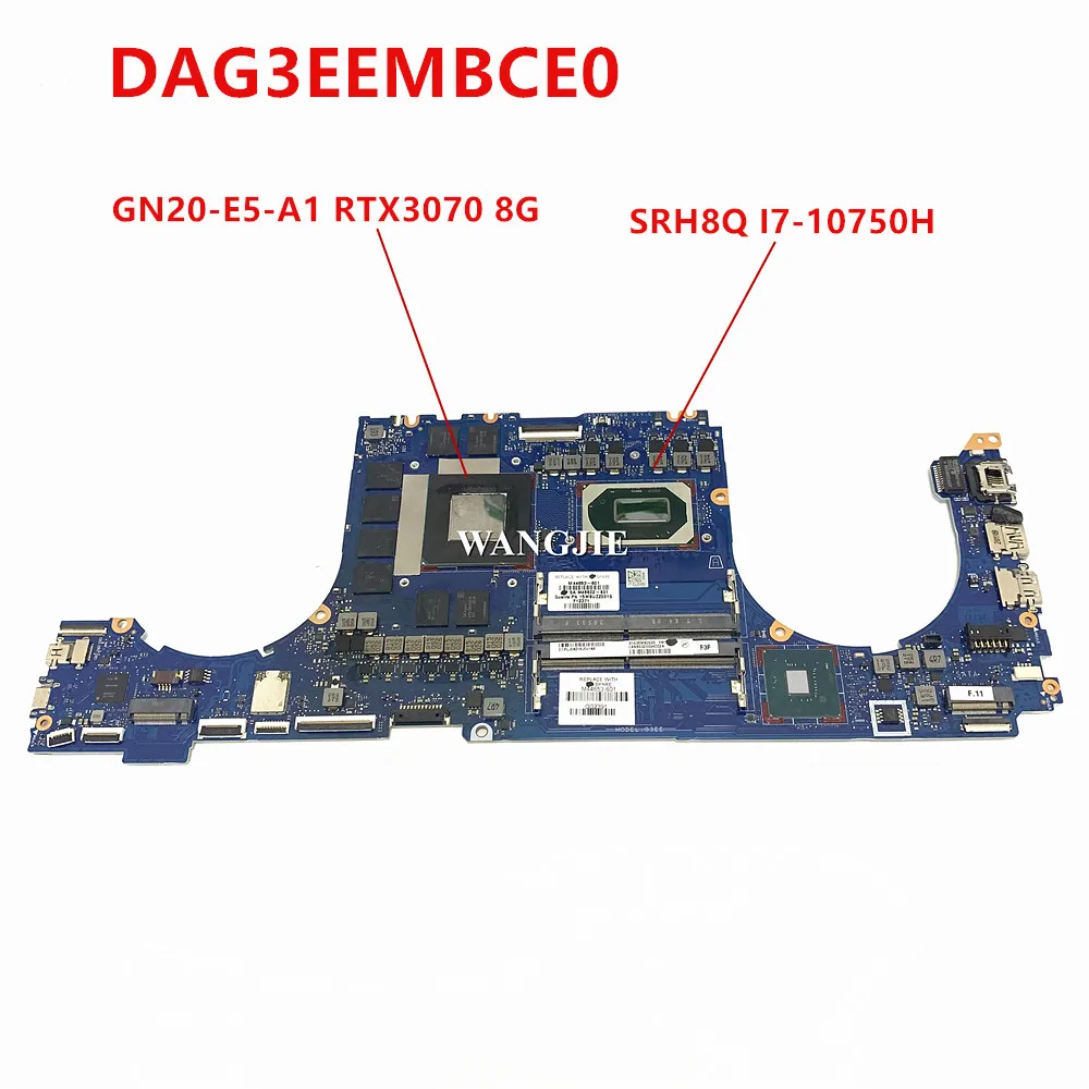 

DAG3EEMBCF0 For HP OMEN 15-EK1000 15-EK Laptop Motherboard M44653-601 M44653-001 GN20-E5-A1 RTX3070 8G GPU I7-10750H CPU