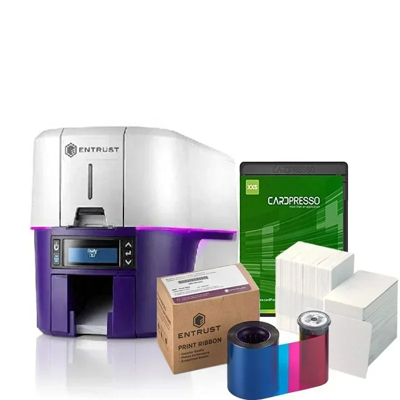 طابعة بطاقات الهوية الذكية الجديدة Entrust Sigma DS1 مزدوجة الجوانب أو من جانب واحد، بطاقة بيانات عالية الكفاءة