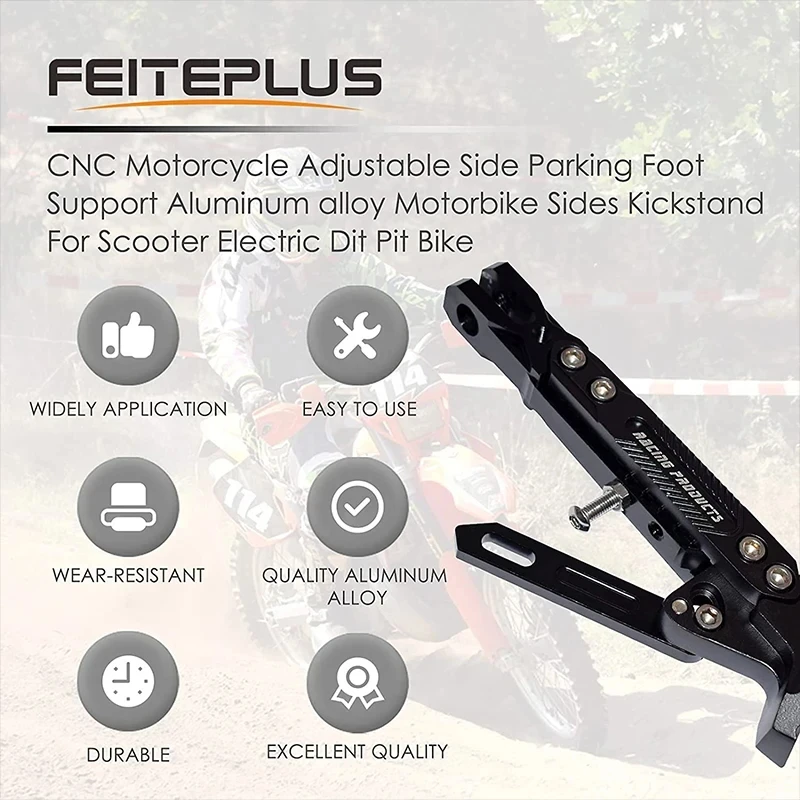 Soporte de pie de Metal para motocicleta, accesorio Universal ajustable, antideslizante