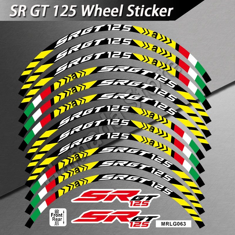 Stiker pelek roda sepeda motor, aksesori tempelan reflektif Hub bergaris tahan air untuk Aprilia SRGT125 SR GT 125 2021 atau 2023