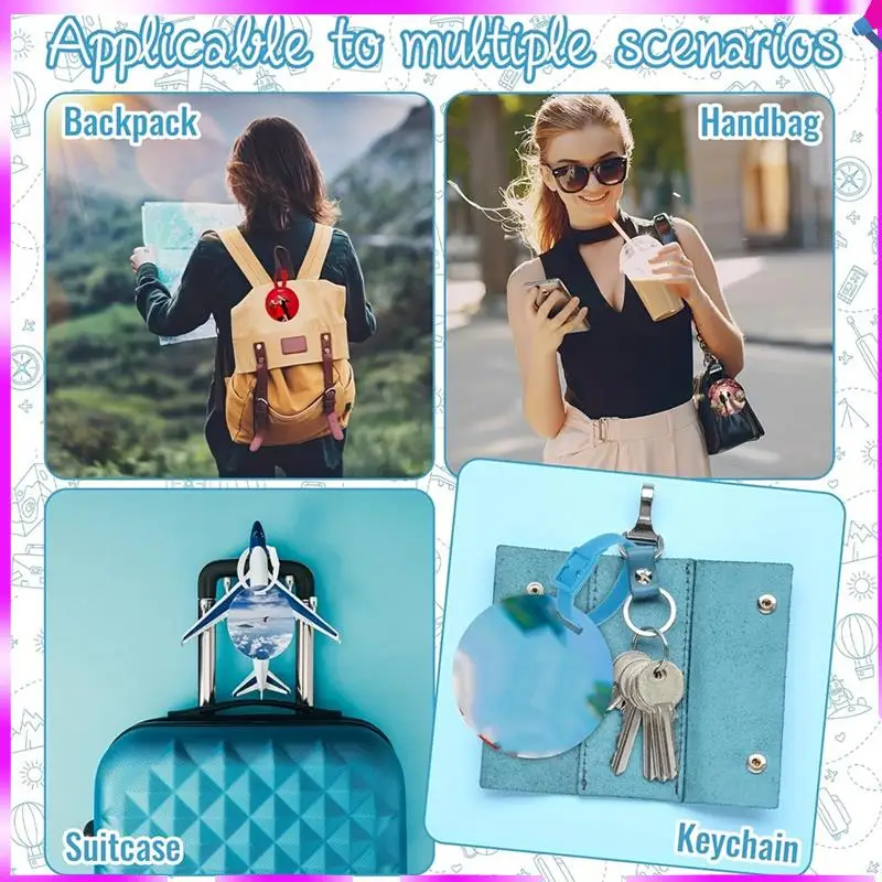 

N96R Aluminum Sublimation Blanks Luggage Tag Round Double Sided Suitcase Label Tag Bulk For DIY Business ID Card Holder