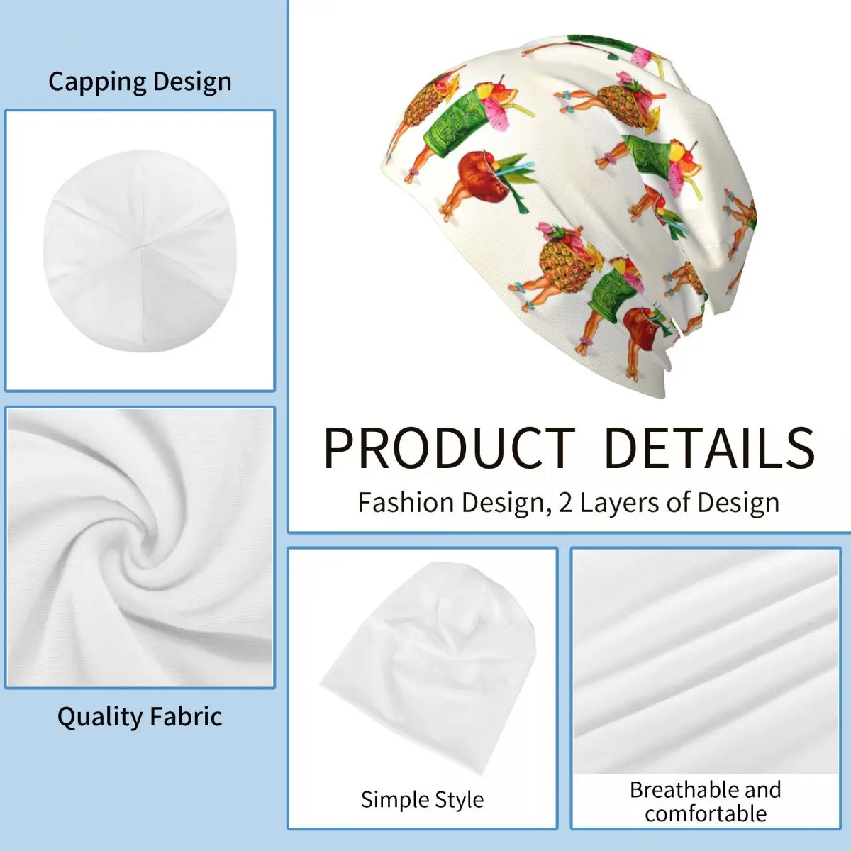 تيكي كوكتيل دبوس متابعة Skullies قبعة حريمي دافئة الخريف الشتاء في الهواء الطلق قبعة محبوك قبعات بونيه للرجال النساء الكبار