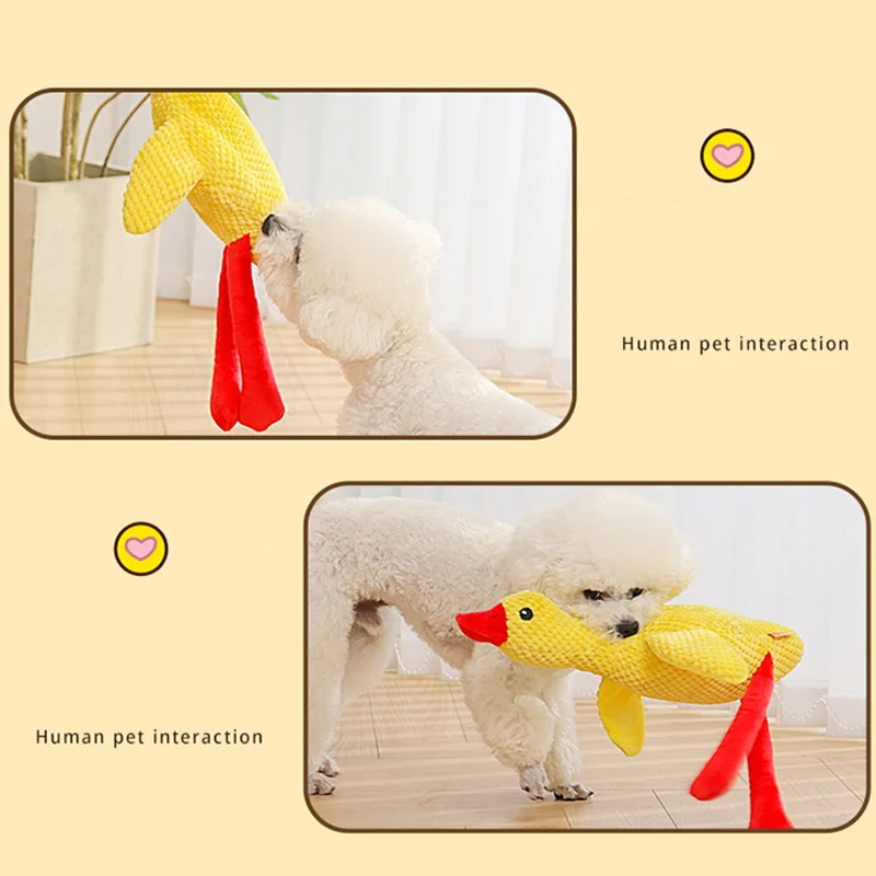 HOOPET Dog Toys Funny Interactive Plush Duck Toy for Dogs Teething Durable Chewing Squeaky Toy Pets Accessories