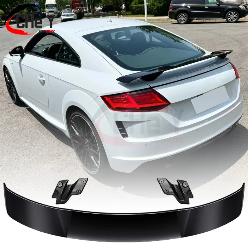 Carbon Fiber Look Car Rear Trunk Spoiler Wings For Audi TT MK3 8S TTS TTRS Sline Coupe 2015-2020 Rear Spoiler Boot Lid Wing Lip