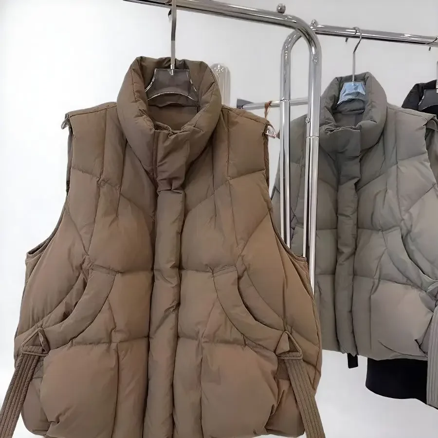 Autumn Winter 2025  Plus Size Women's Down Cotton-padded Vest Coat Female Elegant New Warm Waistcoat Jacket Fashion Overwear