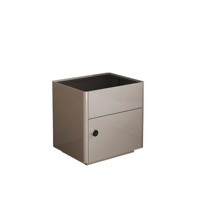 Bedside table, safe, integrated small bedside storage cabinet with lock, household light luxury high-end bedroom