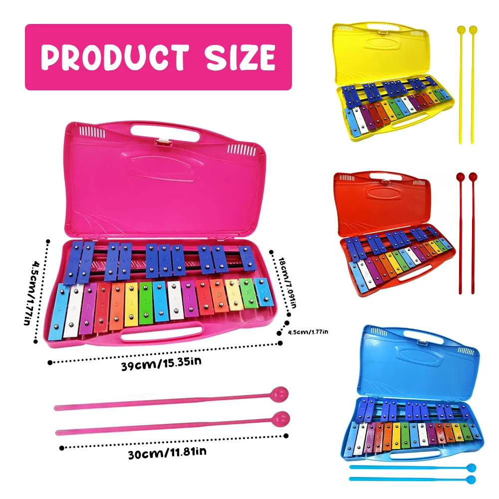 Chromatic Metallophone 25 Notes Xylophone Children's School Xylophone