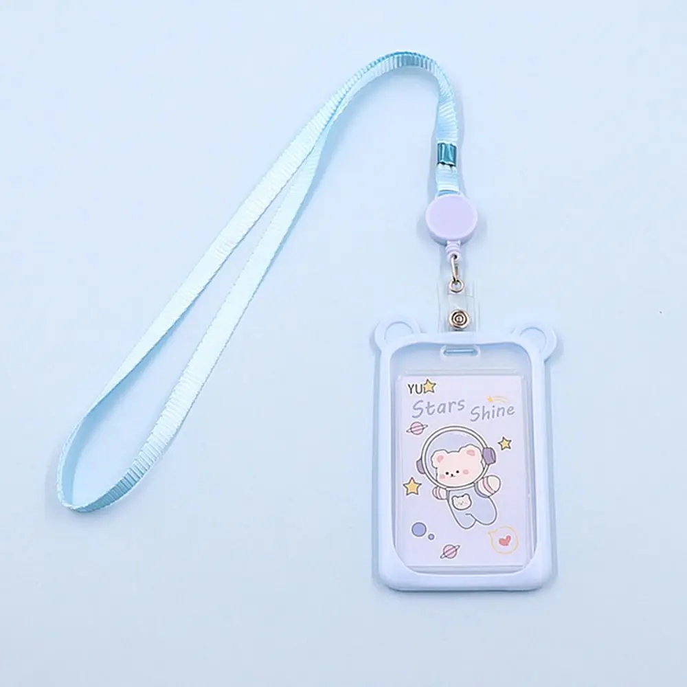 1PC Cute Retractable Reel Lanyard Identity ID Card Sleeve Bus Card Case Card Holder Credit Cover Case