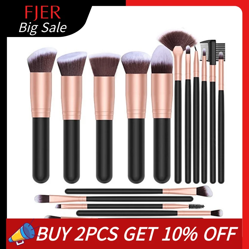 FJER Makeup Brushes Premium Synthetic Foundation Powder Concealers Eye Shadows Makeup Kit 9PCS-24 PCS Brush Set (Black Rose)