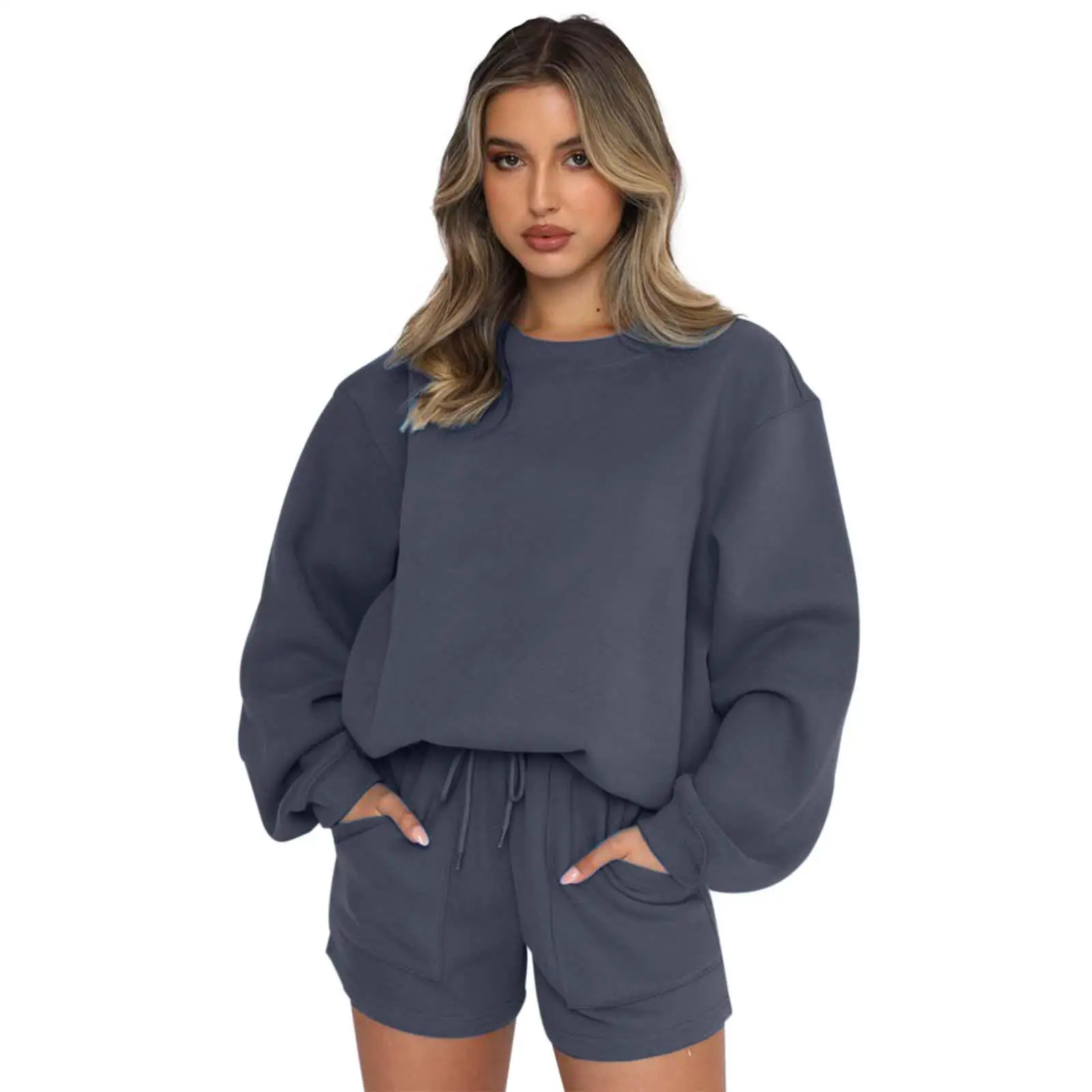 2024 nova faion street sle cor calças com capuz conjunto roupas femininas confortáveis tecido de veludo macio calças casuais