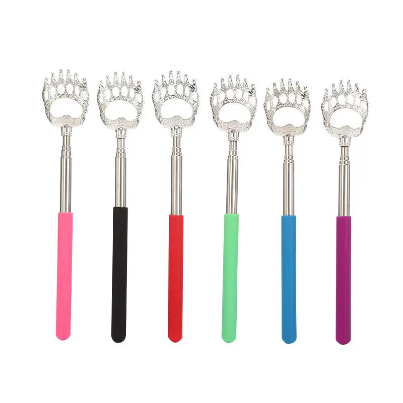 

1pc Cute Bear Claw Stainless Steel Itching Massager No Need For Manual Labor Stainless Steel Retractable Itching Device