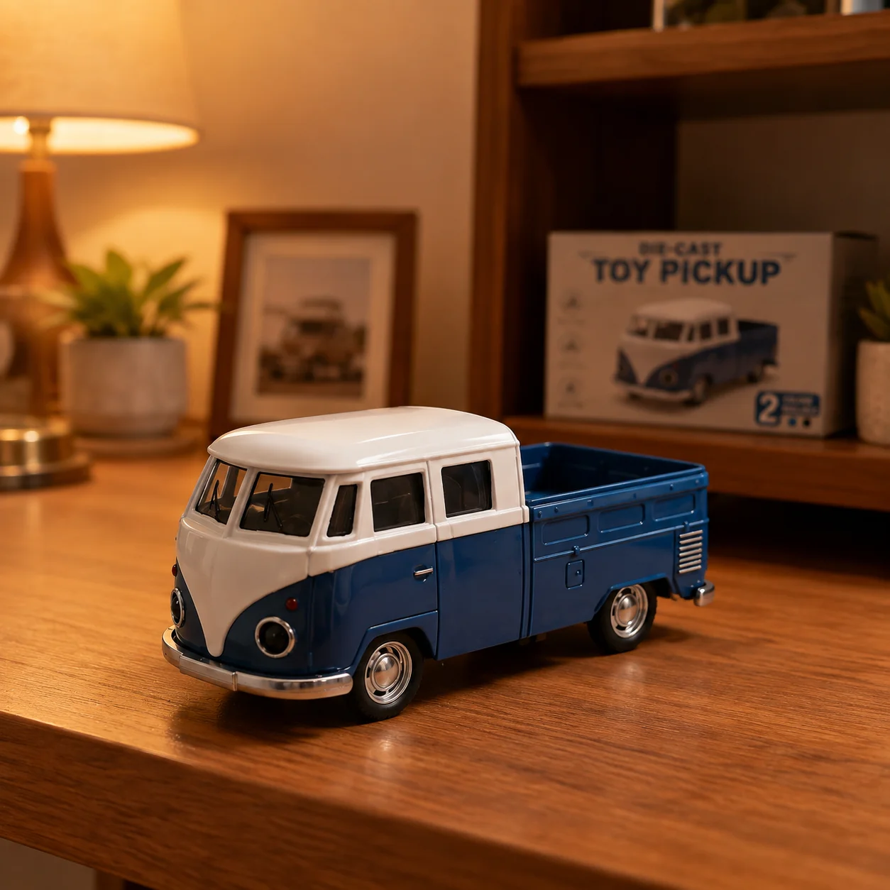 (Wellpappenschachtel) Maßstab 1:40, Vintage Cabover Pickup Modellauto, Kraftvoller Rückstoß, Metallguss, Jungenspielzeug, das beste Geschenk. – Detail 7