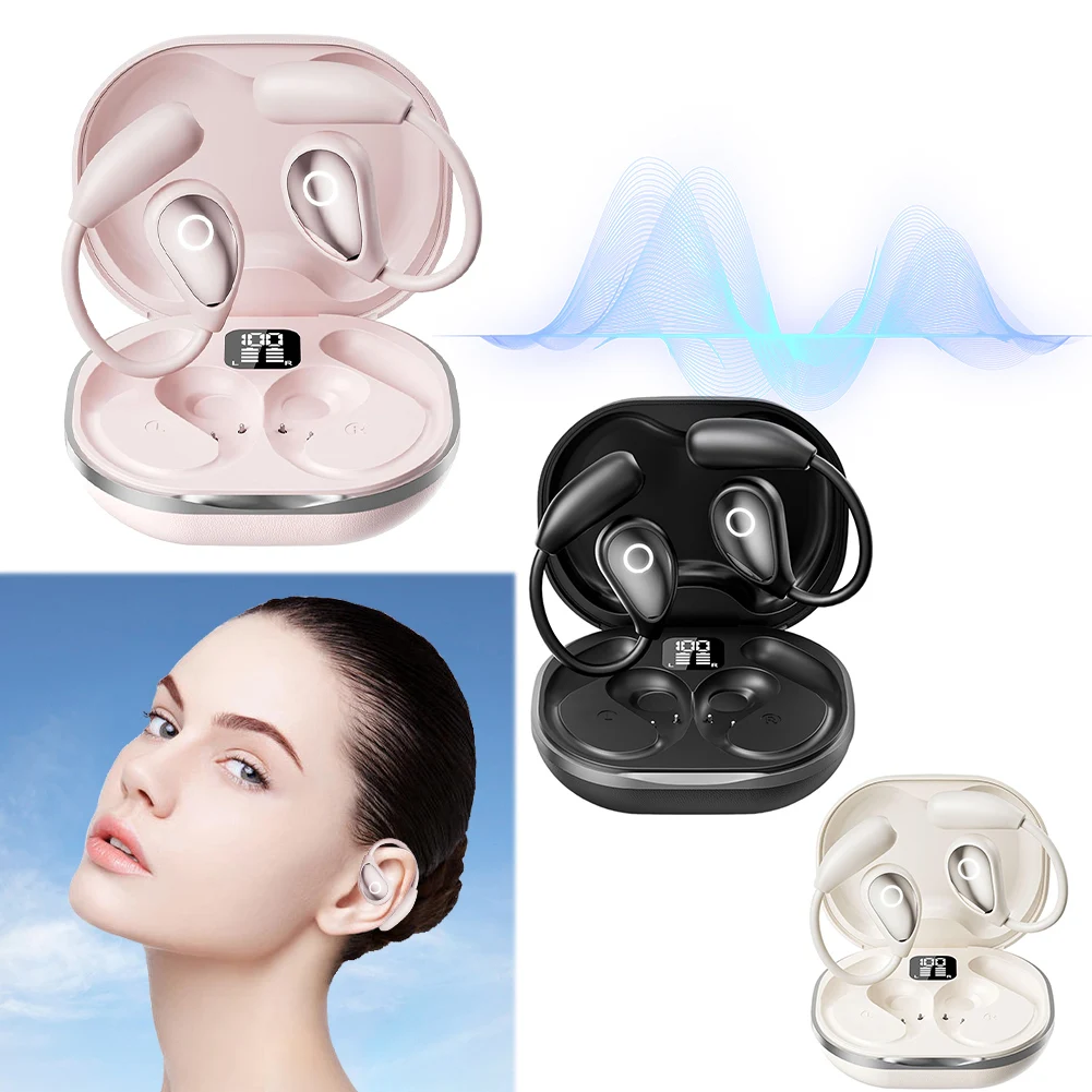 New AI HD Earhook Waterproof Touch Translation Headphones English Learning Real-time Translator Study Abroad Translation Earbuds