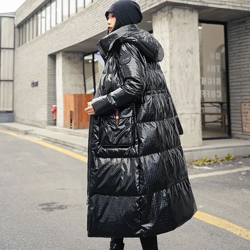 Doudoune coupe couvertes pour femme, pardessus à capuche, version mi-longue, parkas optiques, vêtements d'extérieur chauds, loisirs, femme, hiver, nouveau, 2023