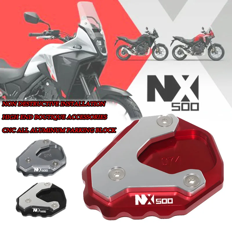 NX500 Accessories Motorcycle CNC Side Stand Enlarge & Support Kickstand Column Auxiliary For NX500 NX 500 nx500 2023-2025