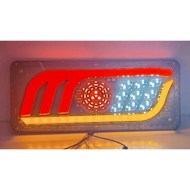 2PCS LED Truck Tail Light Turn Signal Rear Brake Lights Reverse Signal Lamp Trailer Lorry Bus Caravan Warning Lamp