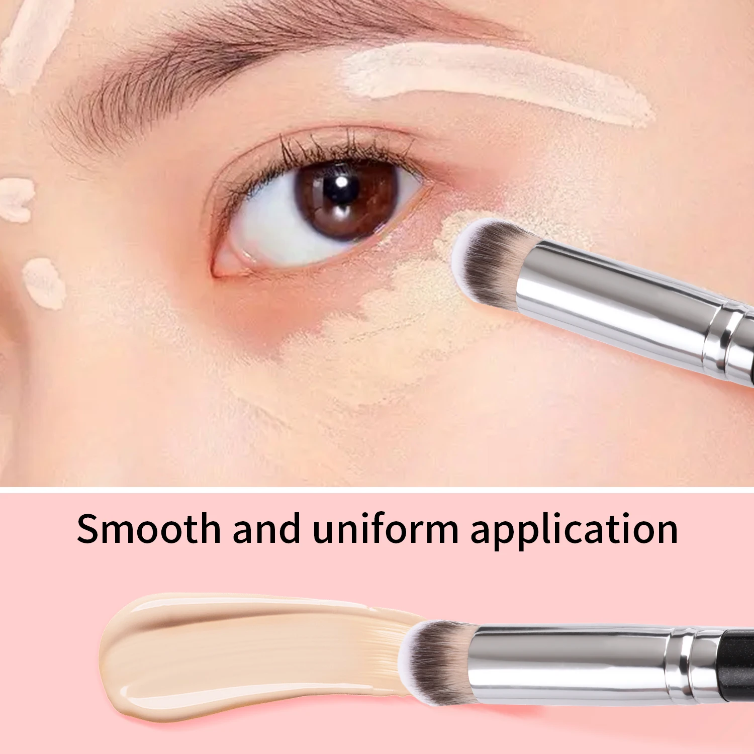 Ultradünne Foundation-Pinsel, Make-up-Mischpalette mit Spachtel, flacher Gesichtskonturpinsel, kosmetischer Puff-Mixer, Beauty-Make-up-Tools