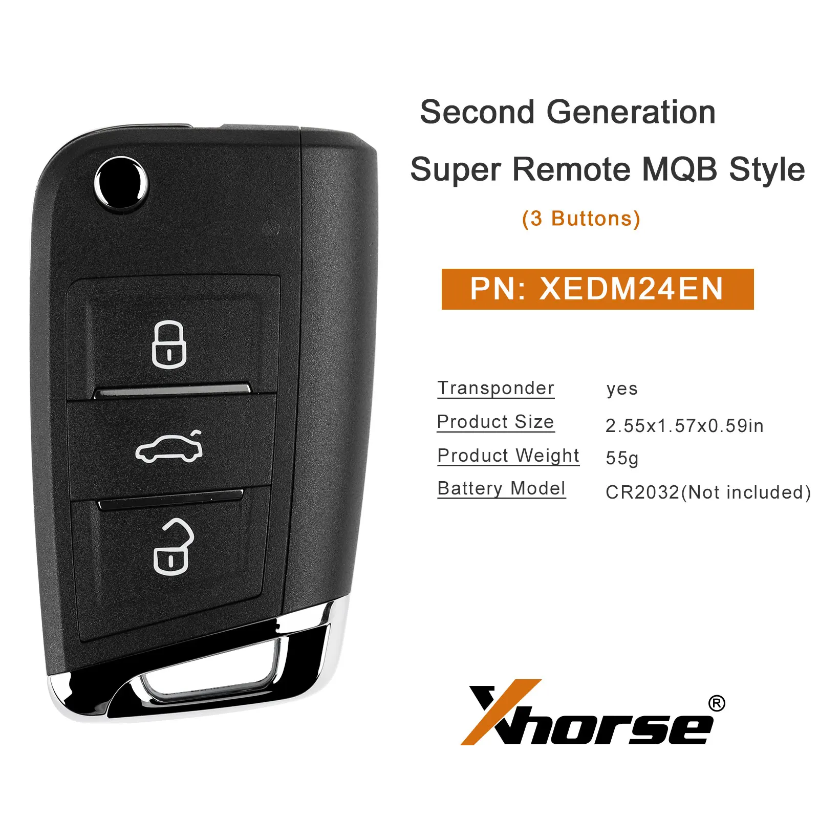 5Piece XHORSE VVDI XEDM24EN 2nd Generation XE Super Remote MQB Style 3 Buttons English Version