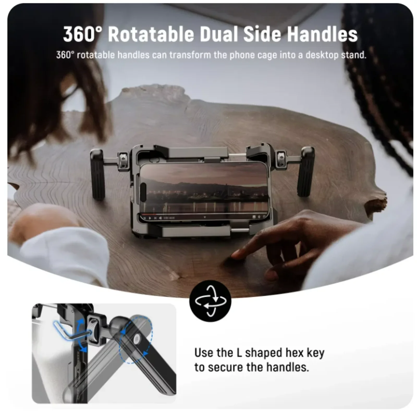 NEEWER Universal Smartphone Video Rig with Handles 67mm Filter Adapter Phone Cage for iPhone 16 15 Pro Max Samsung S24 S23 Ultra