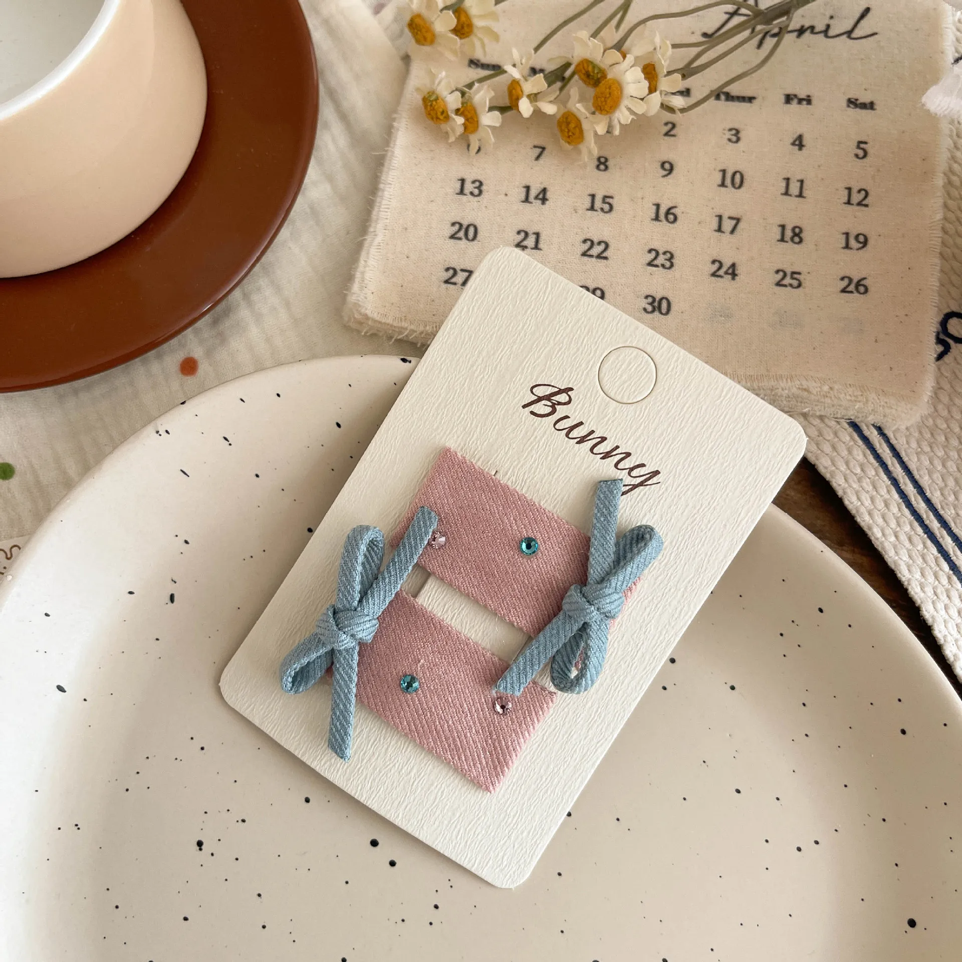 2pcs Baby Bows Hair Clips for Girls Snap Clip Children Hair Accessories Kids Side Toddler Bobby Clip Fabric Diamond Hairclips - Image 4