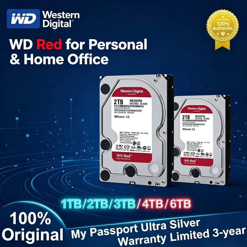 3.5" WD Red Western Digital NAS Internal Hard Drive 2TB 3TB 4TB 6TB 5400RPM SATA 6Gb/s 64MB Cache For Desktop PC Storage