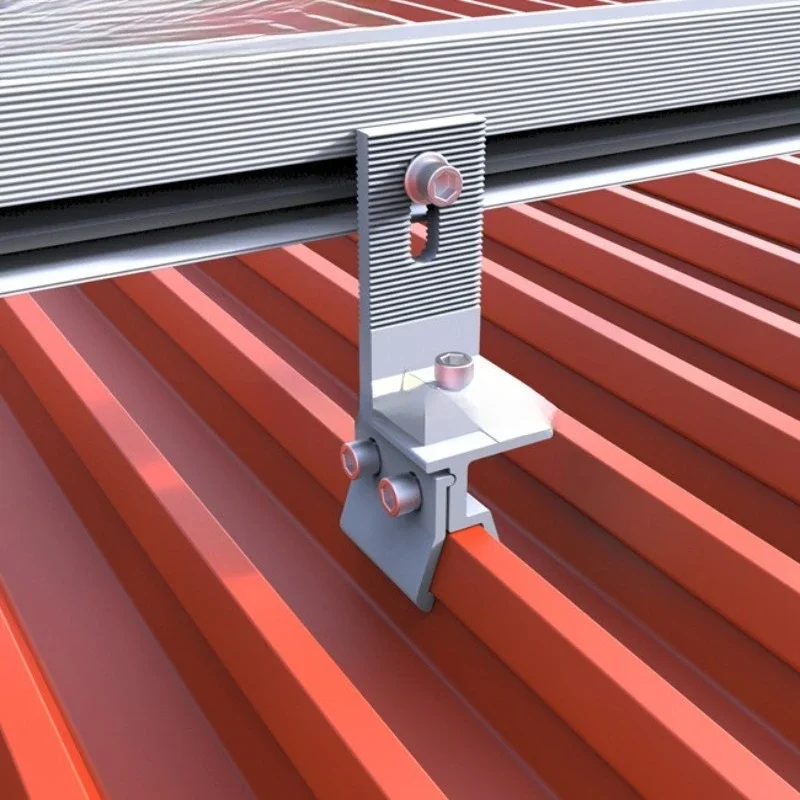 

Sloping roof roof tin tile fixing film plate aluminum photovoltaic bracket, vertical seam tile corrugated installation fixture