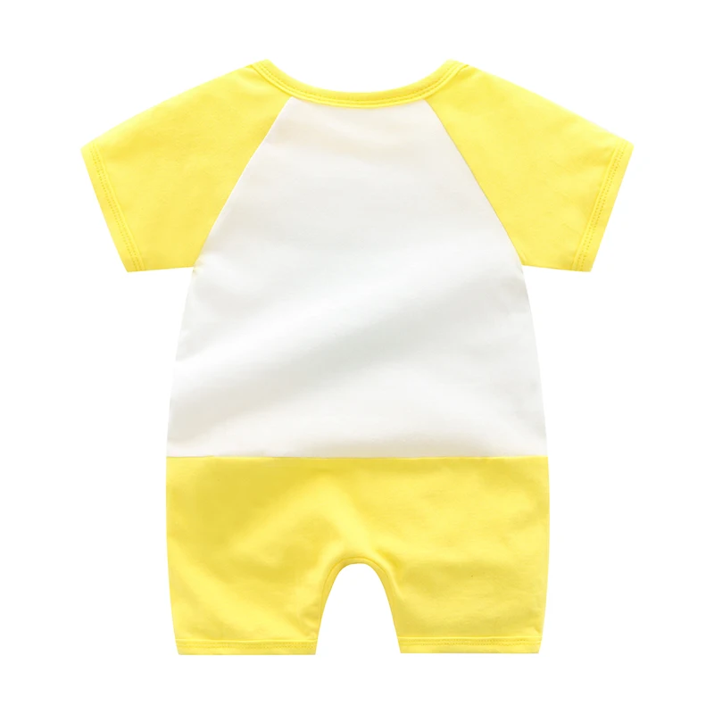 Newborn clothes summer thin baby boy pure cotton jumpsuit baby short-sleeved sports and leisure crawling clothes trendy