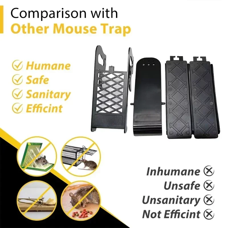 Automatic Reset Seesaw Mousetrap for Rats Squirrels Hamsters Chipmunks Reusable Trapping Tool Household Rodent Pest Control