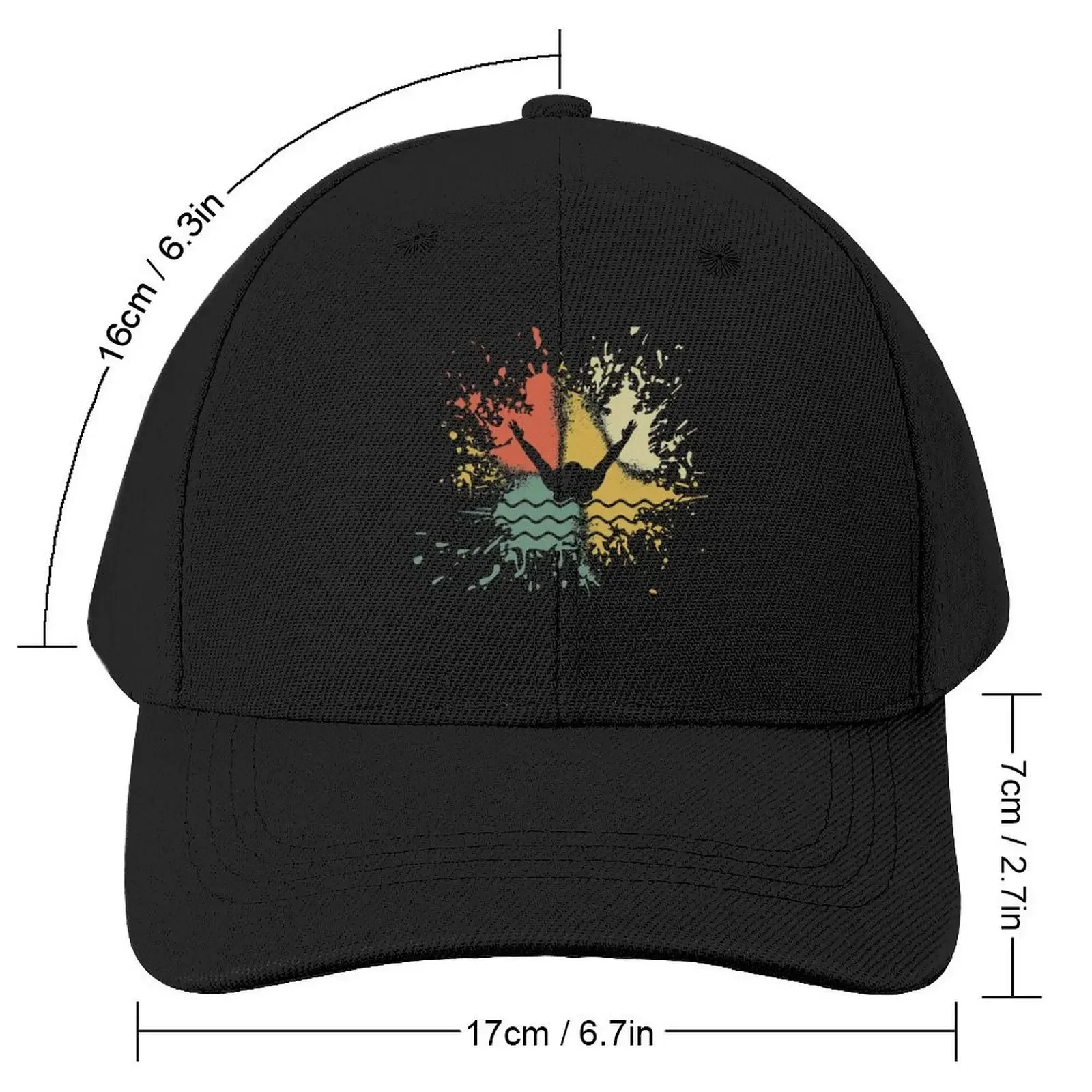 SWIMMING INK SPLASH Baseball Cap Hood Sunhat Sun Hat For Children Mens Hats Women's