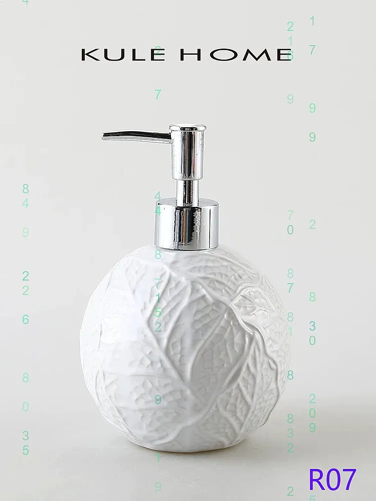 Ceramic Pump Bottle Empty for Shampoo Body Wash Hand Soap