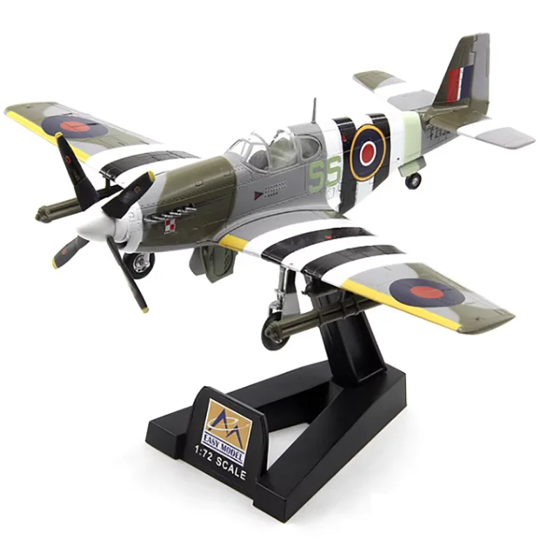 

World War II British Air Force P-51B Mustang Fighter Plastic Model 1:72 Scale Toy Gift Collection Simulation Display Decorative