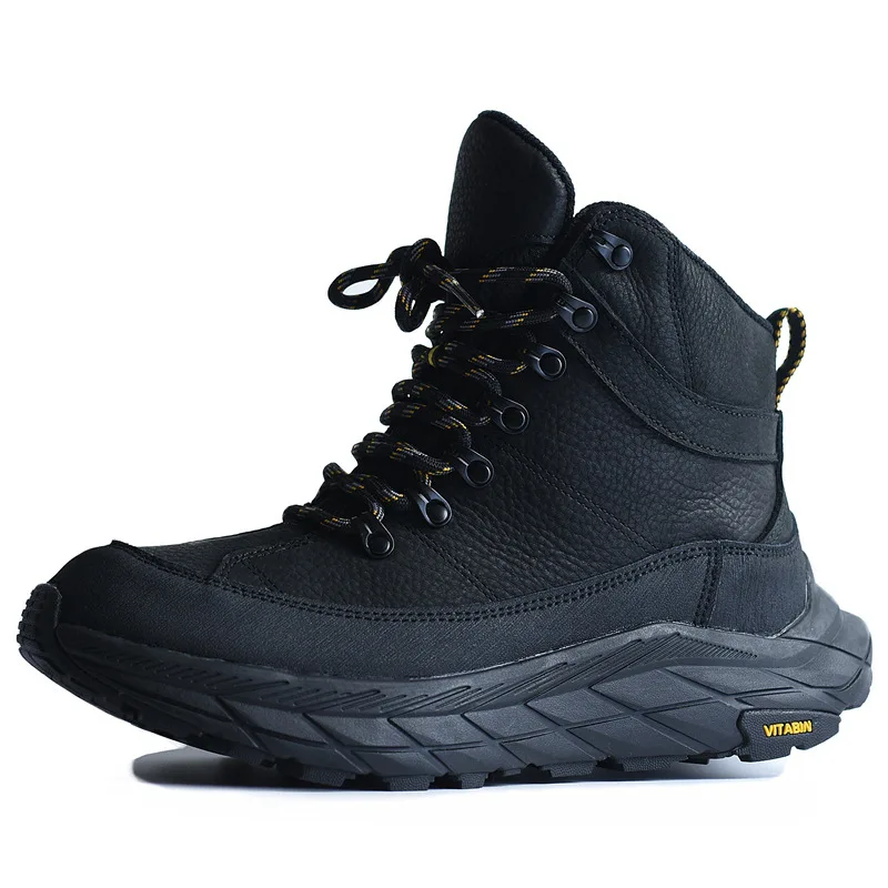 

High-Quality Mid-Cut Anti-Slip Durable Hiking Boots Lightweight Shock-Absorbing Men's Comfortable Athletic Shoes