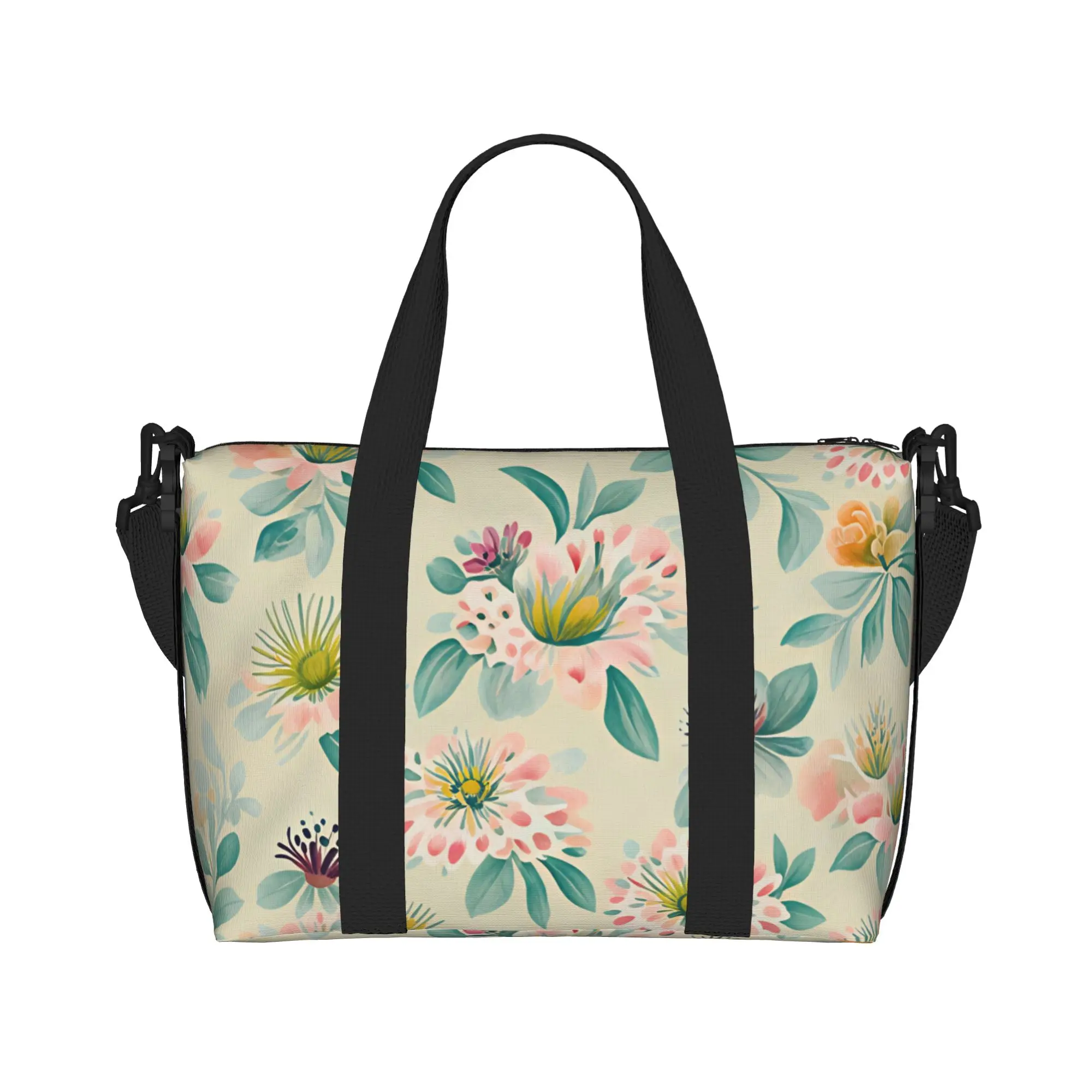 Custom Luxury High 3D Floral Groceries Shopping Tote Bags Women Big Capacity Fashion Trend 3D Flowers Beach Gym Travel Bags