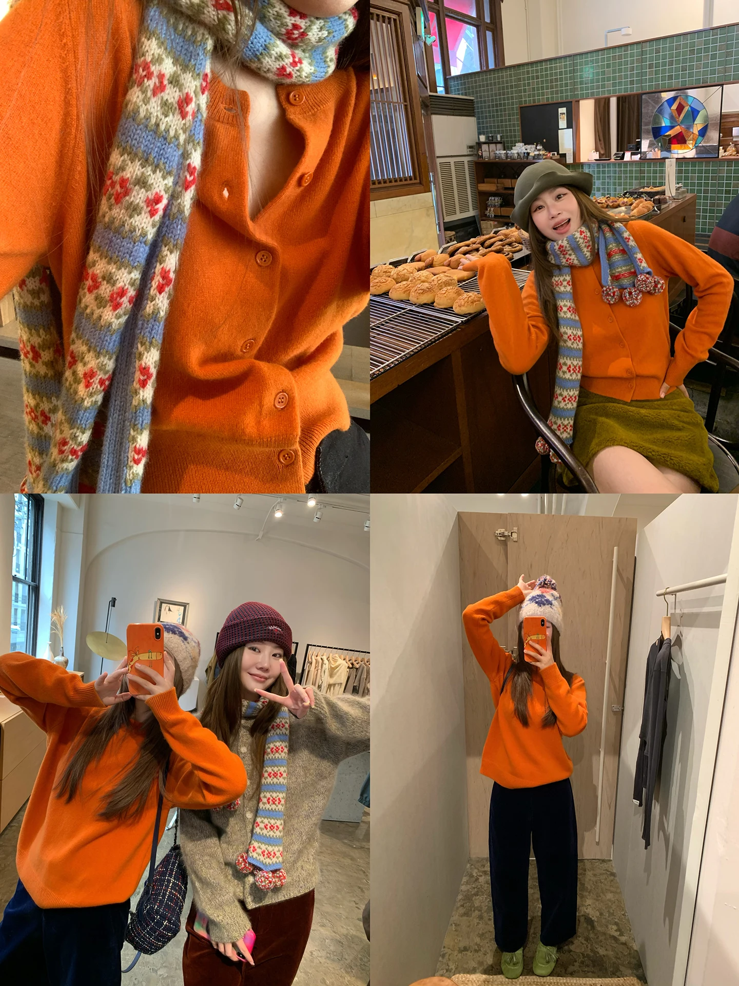 

Slim Fit Woolen Knitted Sweater Small Loony Crisp Orange 00% Wool Winter Beautiful Top Women's Faion Commute Sle Long Sl...