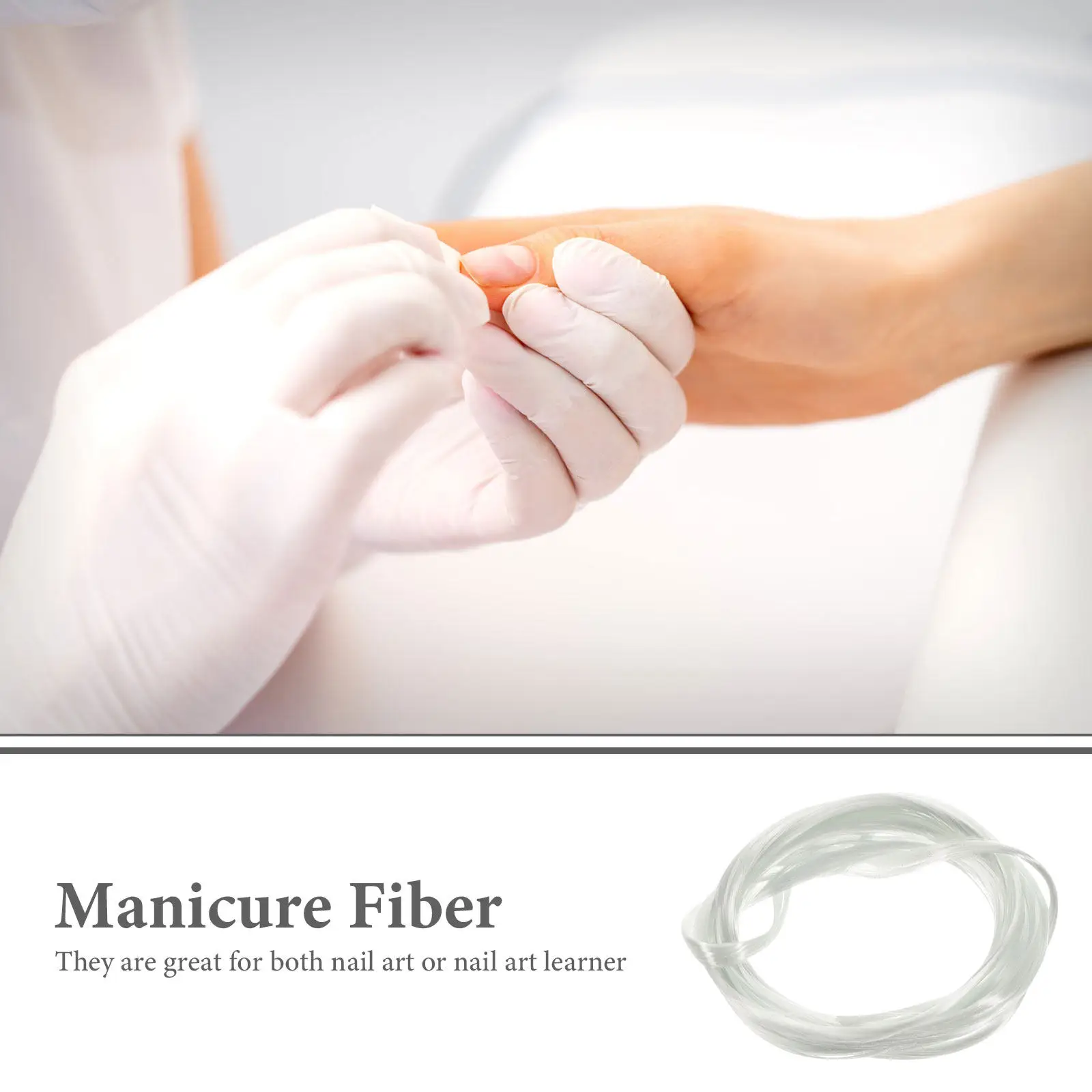 2M Nail Fiber Fiberglass Extension Material for DIY Nail Art Adjustable Length Shape Lightweight Invisible