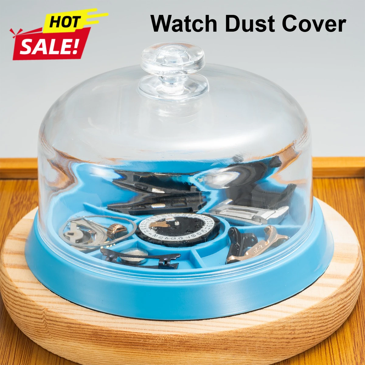 Watch Movement Dust Cover Watch Parts Holder Tray Parts Protector Moistureproof Anti-dust Covers Storage Box for Watchmakers
