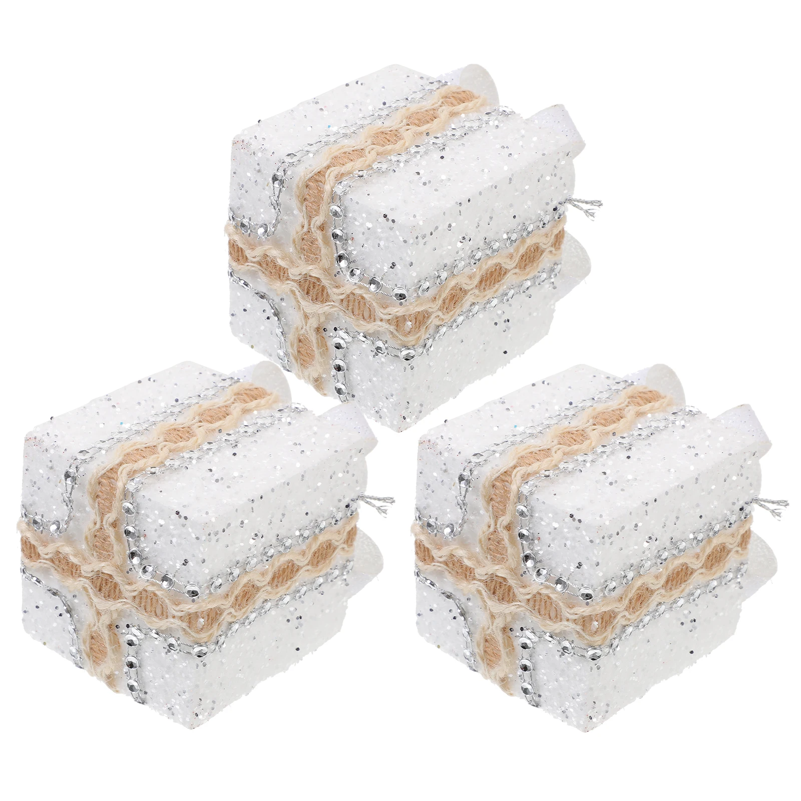 

3pcs Christmas Tree Gift Box Hanging Decors Diy Xmas Pendant Elegant Decorative Ornaments Festival Tree Adornments Lovely