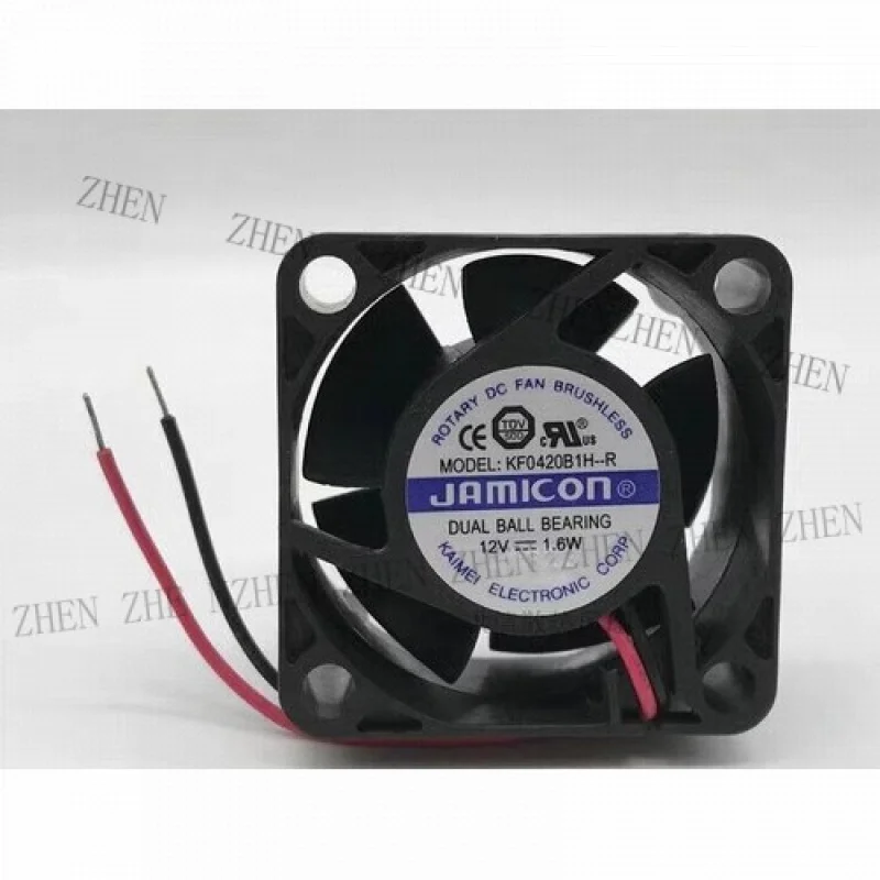 Y 2PCS 4020 FOR  KF0420B1H-R DC12V 1.6W 40*20MM 2-Wire Inverter Cooling Fan