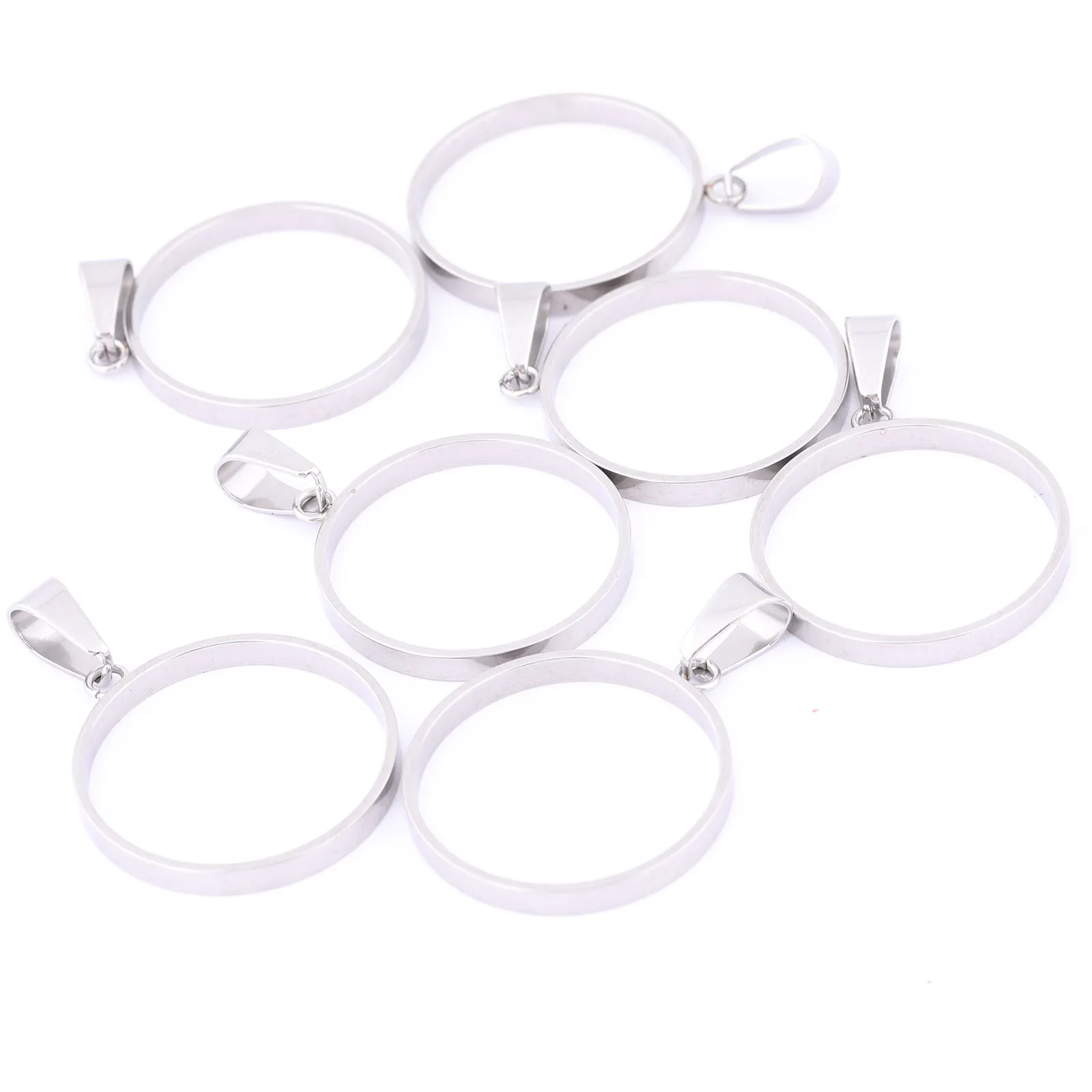 10 sztuk ze stali nierdzewnej o średnicy 25 mm z otwartą ramką Diy Okrągła ramka kaboszonowa Podstawa Półfabrykaty do tworzenia biżuterii z żywicy — zdjęcie 7
