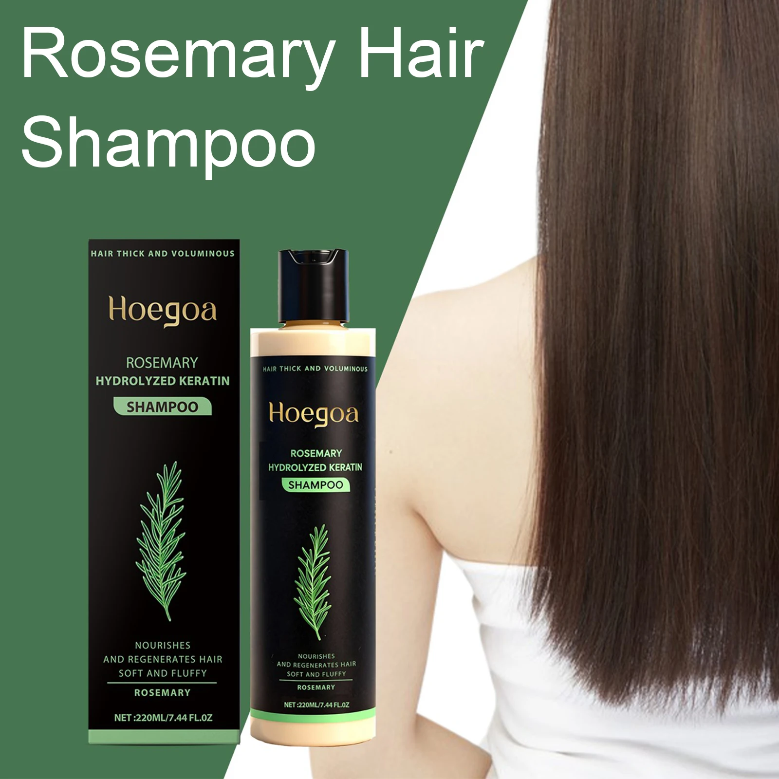 Champú Capilar de Romero Natural para Dar Volumen, Engrosar, Fortalecer, Controlar la Grasa, Nutrir el Cuero Cabelludo, Reparar el Cabello Dañado 220ml